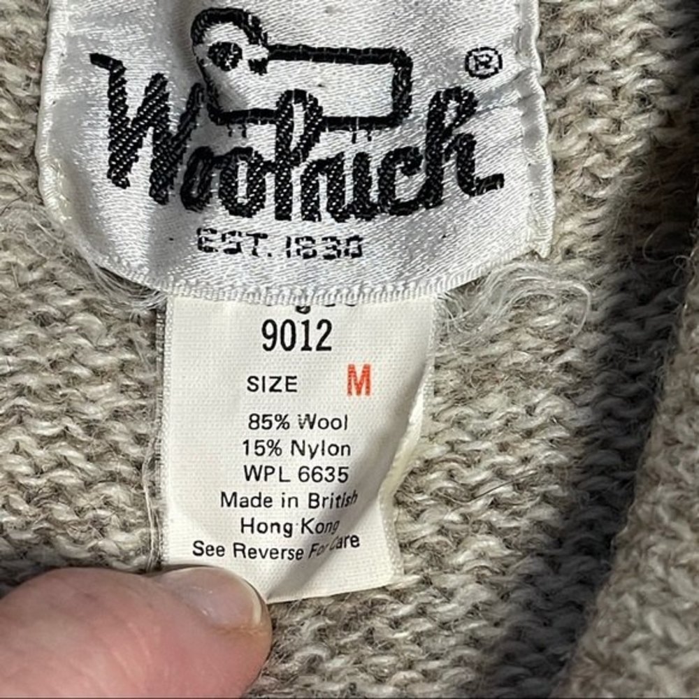 Vintage Woolrich Shawl Collar Argyl Wool blend pullover sweater Size M - Picture 3 of 4